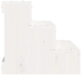 vidaXL Σκάλα Κατοικίδιου Λευκό 40x37,5x35 εκ. από Μασίφ Ξύλο Πεύκου