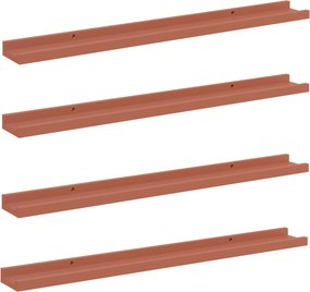 vidaXL Ράφι Τοίχου Επιτοίχιο 4 pcs Κόκκινο 80 x 9 x 3 cm