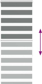 vidaXL Ζέβρα τυφλή Σκούρο Γκρι Πλάτος υφάσματος 50,9 εκ. Πολυεστέρας