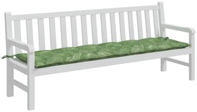 vidaXL Μαξιλάρι Πάγκου Κήπου Σχέδιο Φύλλων 200 x 50 x 7 εκ. Υφασμάτινο