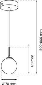 Κρεμαστό Φωτιστικό Reflex Fi Ø17cm Μαύρο