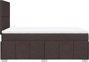 vidaXL Κρεβάτι Boxspring με Στρώμα Σκούρο Καφέ 120x190 εκ Υφασμάτινο