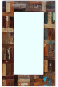 Καθρέφτης 80 x 50 εκ. από Μασίφ Ανακυκλωμένο Ξύλο - Πολύχρωμο