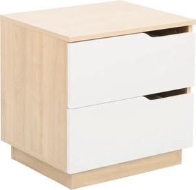 Κομοδίνο Verena pakoworld φυσικό με λευκό 48x40x48εκ
