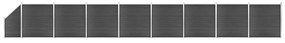 Σετ Πάνελ Περίφραξης Μαύρο 1484 x (105-186) εκ. από WPC - Μαύρο