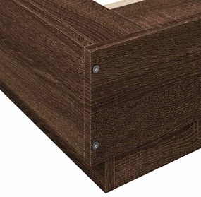 vidaXL Πλαίσιο Κρεβατιού Καφέ Δρυς 100x200 εκ. Επεξεργασμένο Ξύλο