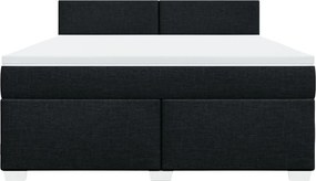 vidaXL Κρεβάτι Boxspring με Στρώμα Μαύρο 180x200 εκ. Υφασμάτινο
