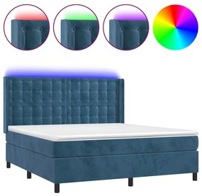 ΚΡΕΒΑΤΙ BOXSPRING ΜΕ ΣΤΡΩΜΑ &amp; LED ΣΚ. ΜΠΛΕ 180X200ΕΚ. ΒΕΛΟΥΔΙΝΟ 3139821