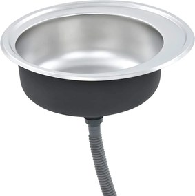 vidaXL Νεροχύτης Κουζίνας με Φίλτρο Σιφονιού και Σιφόνι Ανοξ. Ατσάλι