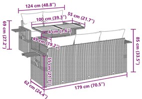 Σετ Καναπέ Κήπου 6 τεμ. Μπεζ Συνθετικό Ρατάν με Μαξιλάρια - Μπεζ