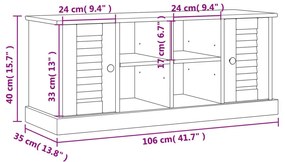 Παπουτσοθήκη VIGO Λευκή 106 x 35 x 45 εκ. από Μασίφ Ξύλο Πεύκου - Λευκό