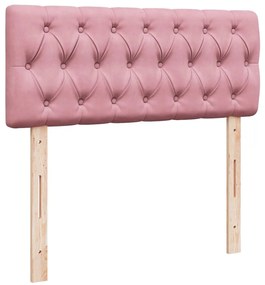 vidaXL Κρεβάτι Boxspring με Στρώμα Ροζ 120x190 εκ. Βελούδινο