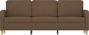 vidaXL Καναπές Τριθέσιος Καφέ 180 εκ. Υφασμάτινος