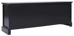 Έπιπλο Τηλεόρασης Μαύρο 108x30x40 εκ. από Μασίφ Ξύλο Παυλώνιας - Μαύρο