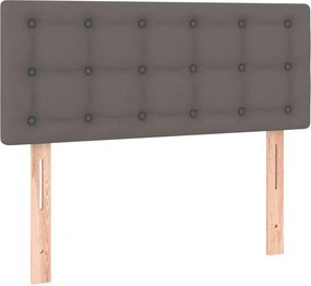 vidaXL Κρεβάτι Boxspring με Στρώμα Γκρι 80 x 200 εκ. Συνθετικό Δέρμα