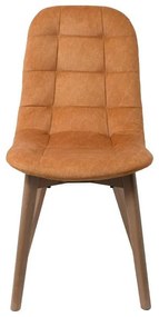 Καρέκλα Τραπεζαρίας T-18 Fylliana Κίτρινο με Grey oak πόδια 42x45x95εκ. 2αδα 42x45x95 εκ.