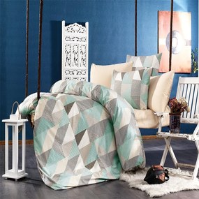 Παπλωματοθήκη Geometrical 330 Green-Beige DimCol Μονό 100% Cotton Flannel