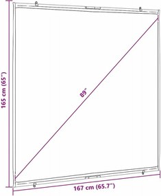 vidaXL οθόνη προβολής τοίχου-κρεμάμενη 89 ίντσα 1:1