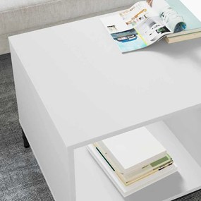vidaXL Τραπεζάκι σαλονιού Λευκό 90 x 49 x 46 εκ. Επεξεργασμένο ξύλο