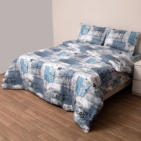 Σεντόνια Μονά (Σετ) Viopros Basic 861 Μπλε ΧΩΡΙΣ ΛΑΣΤΙΧΟ 160x270
