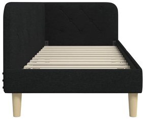 vidaXL Κρεβάτι Γωνίας Μαύρο 80 x 200 cm ύφασμα