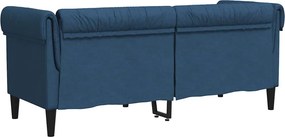 vidaXL Καναπές Διθέσιος Chesterfield Μπλε Υφασμάτινος