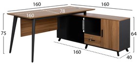 Γραφείο επαγγελματικό Supreme C2360 Αναστρέψιμη γωνία 160x160x75Υ εκ. 160x160x75 εκ.