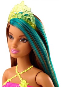 Κούκλα Barbie Dreamtopia, 29cm, Με glitter μπλουζάκι και πολύχρωμη φούστα, Πολύχρωμη