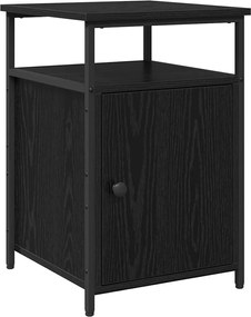 vidaXL Κομοδίνο Μαύρη δρυς Επεξεργασμένο ξύλο