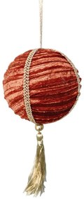 Χριστουγεννιάτικη Μπάλα Harold Brocade 030224 8x8x17cm Terracotta-Gold