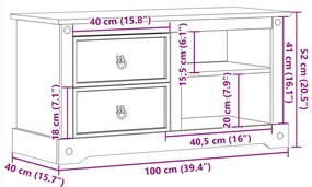 ΈΠΙΠΛΟ ΤΗΛΕΟΡΑΣΗΣ CORONA 100X40X52 ΕΚ. ΑΠΟ ΜΑΣΙΦ ΞΥΛΟ ΠΕΥΚΟΥ 4005668