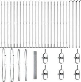vidaXL Στύλος Περιφράξεων Ασημί 50 x 1,2 μ (19 x 19 χιλ. πλέγμα)