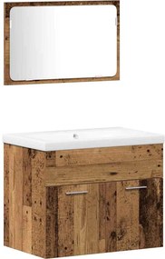 vidaXL Σετ αποθήκευσης Επιτοίχιο 4 pcs Επεξεργασμένο ξύλο