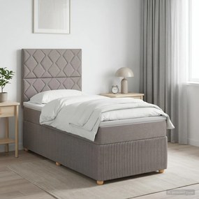 vidaXL Κρεβάτι box spring με στρώμα Taupe 90 x 190 cm Ύφασμα