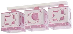 Φωτιστικό Τρίφωτο Οροφής Σε Ράγα Moon 63233 NS Pink Ango Polypropylene