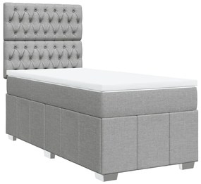 ΚΡΕΒΑΤΙ BOXSPRING ΜΕ ΣΤΡΩΜΑ ΑΝΟΙΧΤΟ ΓΚΡΙ 100X200 ΕΚ. ΥΦΑΣΜΑΤΙΝΟ 3293886