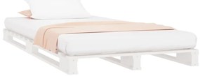vidaXL Κρεβάτι Παλέτες Λευκό 75 x 190 εκ. Μασίφ Πεύκο Small Single