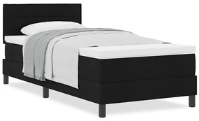 vidaXL Κρεβάτι box spring με στρώμα με στρώμα Μαύρο 90 x 200 cm ύφασμα