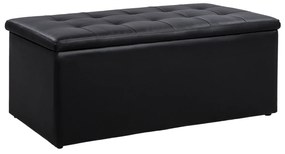 ΣΚΑΜΠΟ PU ΜΕ ΑΠΟΘΗΚΕΥΤΙΚΟ ΧΩΡΟ TRISCUBE ΜΑΥΡΟ HM223.01 121x51.5x50Υ εκ.
