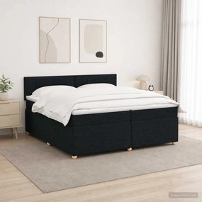 vidaXL Κρεβάτι box spring με στρώμα Μαύρο 200 x 200 cm Ύφασμα