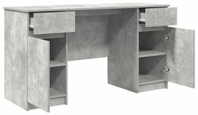 vidaXL Γραφείο Γκρι σκυροδέματος 140 x 49 x 76 εκ. Επεξεργασμένο ξύλο