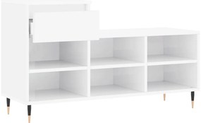 vidaXL Παπουτσοθήκη Γυαλιστερό Λευκό 102x36x60 εκ. Επεξεργασμένο Ξύλο
