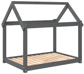 vidaXL Κρεβάτι Σκύλου Γκρι 101 x 70 x 90 εκ. από Μασίφ Ξύλο Πεύκου