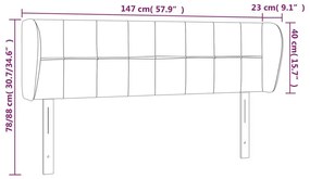 Κεφαλάρι με Πτερύγια Μπλε 147 x 23 x 78/88 εκ. Υφασμάτινο - Μπλε