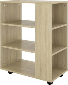 vidaXL Ντουλάπι Τροχήλατο Sonoma Δρυς 60 x 35 x 75 εκ. από Επεξ. Ξύλο
