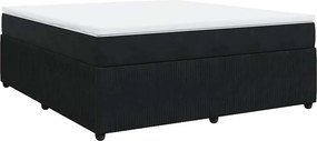 vidaXL Κρεβάτι Boxspring με Στρώμα Μαύρο 180x200 εκ. Βελούδινο