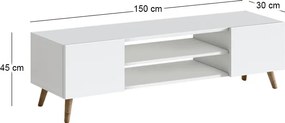 Έπιπλο τηλεόρασης Etna Megapap χρώμα λευκό 150x30x45εκ.