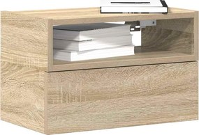 vidaXL Κομοδίνα Επιτοίχια 2 τεμ. Sonoma Δρυς 45x26x28,5 εκ.