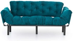Καναπές - Κρεβάτι Τριθέσιος Nitta 859FTN1365 185x70x85cm Petrol Green