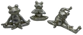 FROGGIES 2 DECO ΒΑΤΡΑΧΟΣ SET 3ΤΜΧ POLYRESIN ΑΣΗΜΙ 13,3-10,8-16,3x7,8-7-7,5xH10,5-11-10,8cm - 021864 - 021864